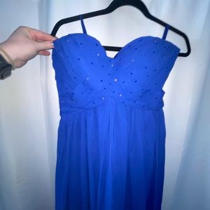 Royal blue floor length dress